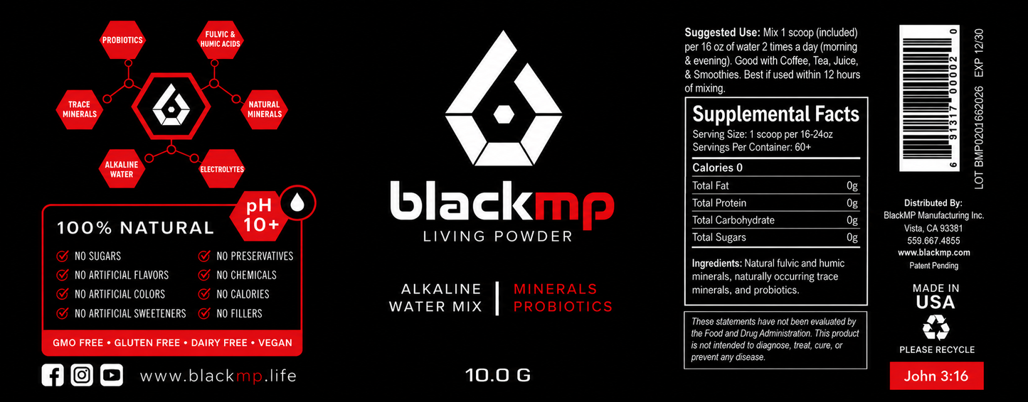 Fulvic & Humic Minerals Daily Restoration Mix Duo - Cellular Energy Bundle | BlackMP